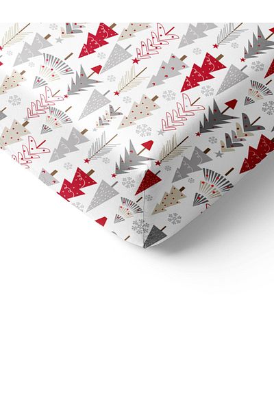 Evmila Tree Pattern Printed Double Sheet Set 160x200 Cm - White