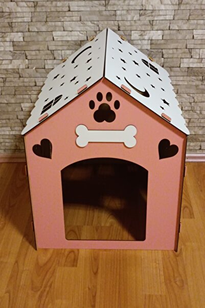 HOBİCİM İsme özel Küçük ırk iç mekan Köpek evi kulübesi iç mekan, pembe beyaz