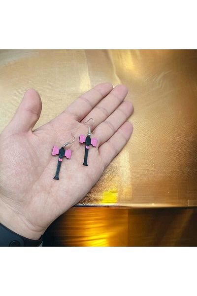 3DHOBİCENTER Blackpink earrings black pink lightstick earrings kpop earrings blink earrings