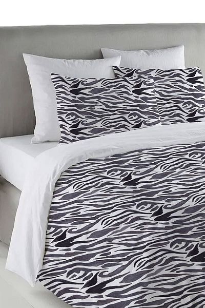 Evmila Σετ Παπλωματοθήκη με μοτίβο Zebra 200x220 cm - Ασπρόμαυρο