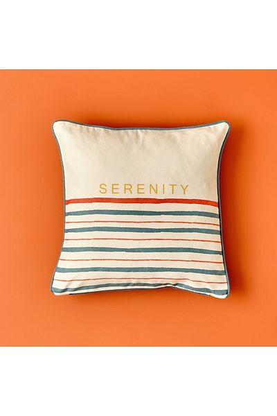 Bella Maison Serenity Mottolu Printed Throw Pillow Cover (45X45 cm)