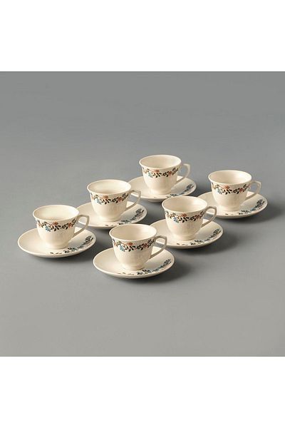 Bella Maison Vintage Porcelain Blue Coffee Cup Set - 6 Pieces (90 cc)