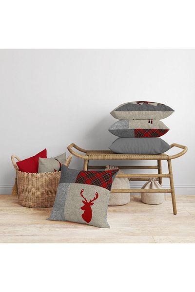 Evmila Model de Anul Nou Crăciun și Crăciun Design special Set de 4 huse de pernă