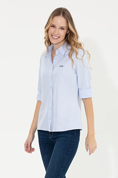U.S. Polo Assn. Kadın Açık Mavi Uzun Kollu Basic Gömlek
