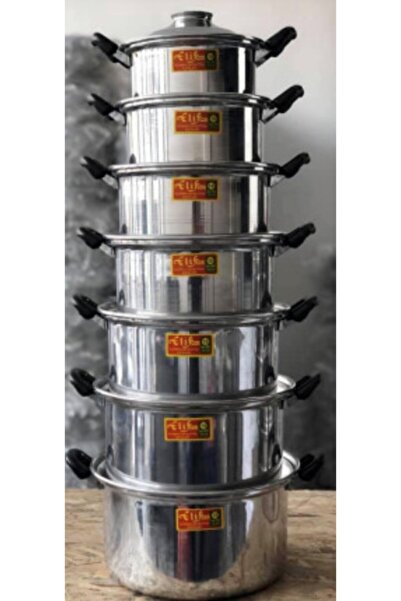 elifcan Aluminum Pot with Lid Milk Boiling, Pot, Frying Pot, Camping Pot 4 Lt