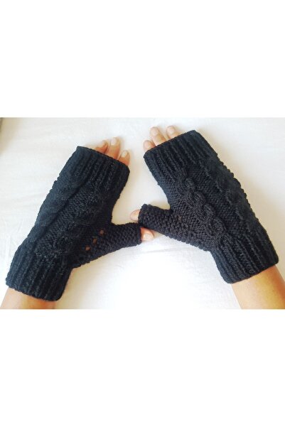 Nishstyle Kadın Aksesuar Saç Örgüsü Model Parmaksız Yün Eldiven