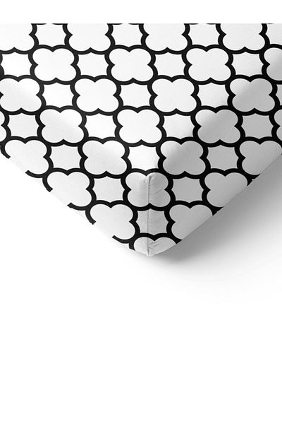 Evmila Geometric Pattern Printed Double Sheet Set 160x200 Cm - White
