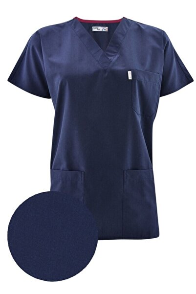 scrubs forma الدعك طبيب ممرضة مستشفى جيرسي ليكرا النسيج الأزرق الداكن البدلة