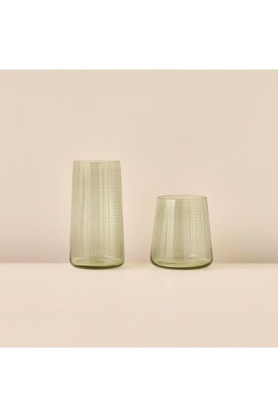 Bella Maison Point Glass Set of 12 Green