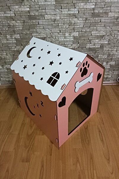 HOBİCİM İsme özel Küçük ırk iç mekan Köpek evi kulübesi iç mekan, pembe beyaz