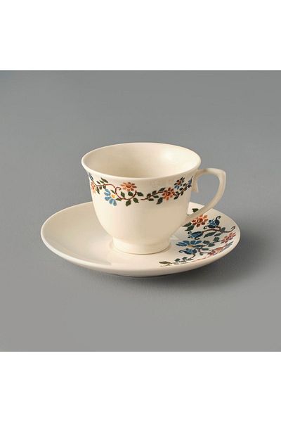 Bella Maison Vintage Porcelain Blue Coffee Cup Set - 6 Pieces (90 cc)