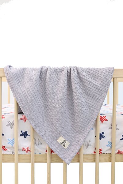 ENHA BABY 100% Cotton Knitted Pique Gray 70x90 Cm