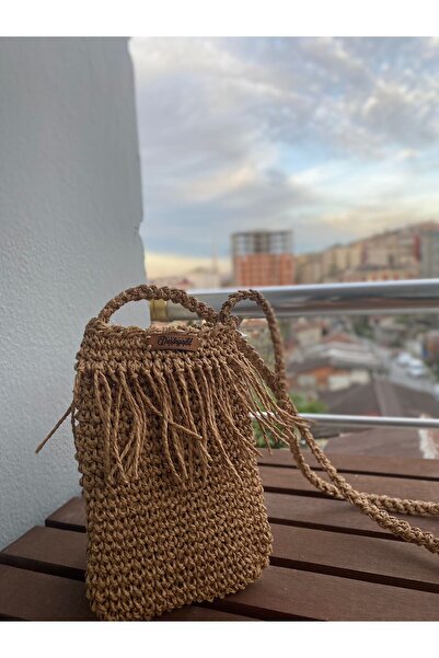 Desingadd EL ÖRGÜSÜ KAĞIT İP KADIN OMUZ TELEFON ÇANTASI