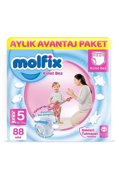 Molfix Size 5 Junior Advantage Panty Diapers - 88 Monthly Pack