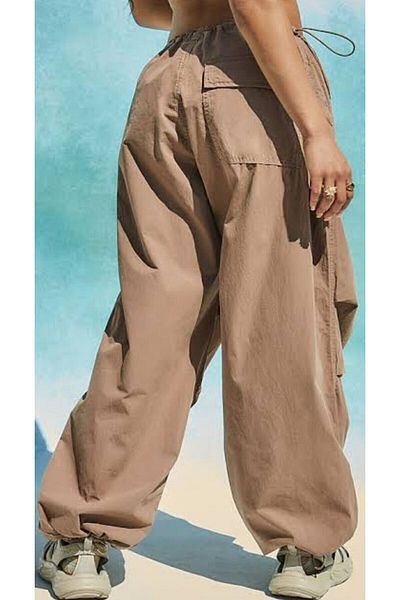 september island Brown Baggy Tech Balloon Trousers
