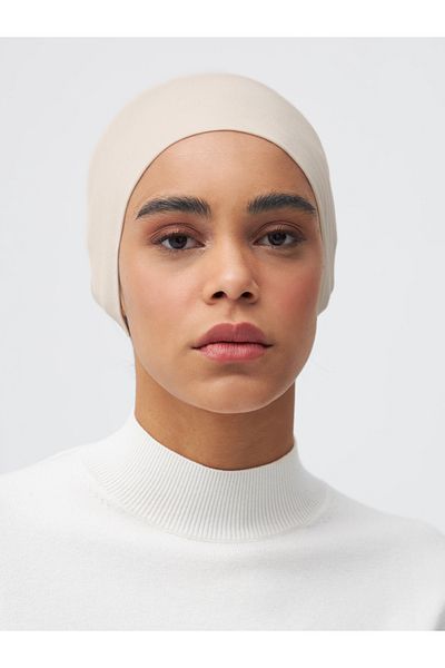 Femple Modest Off White Practical Plain Bonnet - Tube Underscarf