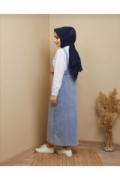 GiydikçeGiyin Hijab Denim Salopet