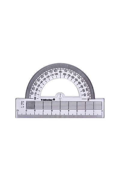 Yıldızlar 180 Degree Plastic Minkale Protractor - 10 cm
