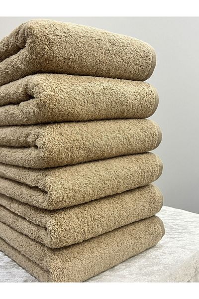 AYHANHOME 100% Βαμβακερό Extra Soft Beige 6 τεμαχίων Σετ πετσετών για αθλητικά &amp; κομμωτήρια 50x90 χεριών και προσώπου