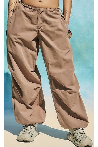 september island Brown Baggy Tech Balloon Trousers