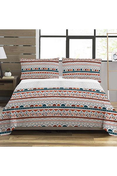 Evmila Modern Pattern Double Printed Pique (200x220 Cm) Colorful