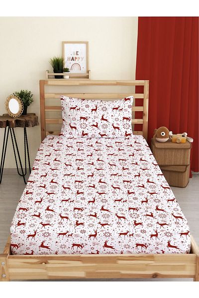 Evmila New Year's Special Pattern Printed Single Elastic Sheet Set