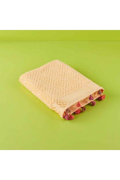 Bella Maison Prosop de baie din mozaic 100% bumbac galben (90X150CM)