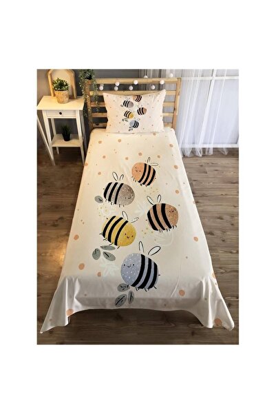 Evmila Arı Desenli Çocuk Odası Yatak Örtüsü Takımı