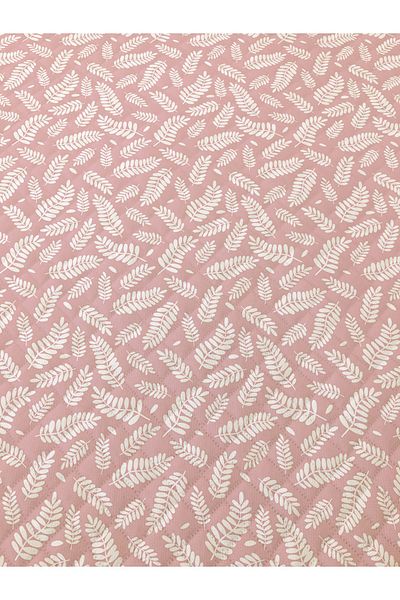 Evmila Leaf Pattern Double Printed Pique (200x220 Cm) Pink