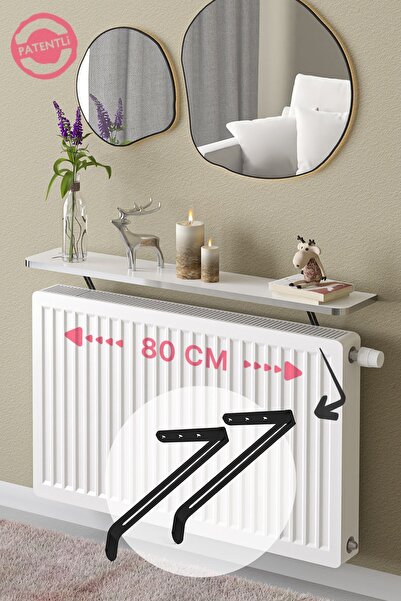 lefty Montajsız Petek Üstü Uçan Raf Dresuar Kalorifer Peteği Rafı Kitaplık 80...