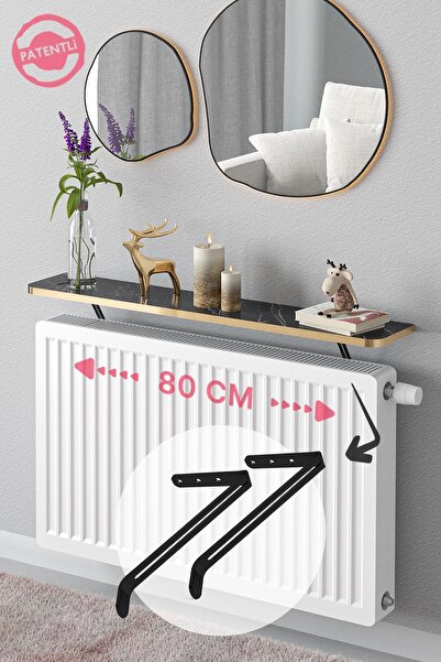 lefty Montajsız Petek Üstü Uçan Raf Dresuar Kalorifer Peteği Rafı Kitaplık 80...