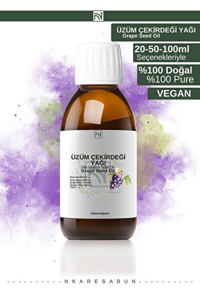 nkare 50 مل زيت بذور العنب الطبيعي 100% - زيت بذور العنب