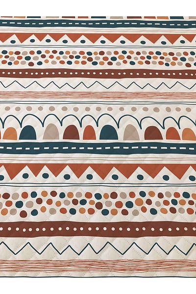 Evmila Modern Pattern Double Printed Pique (200x220 Cm) Colorful