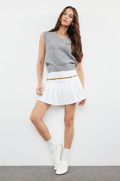 Trendyol Collection Плетива Сив вълнен пуловер - TWOAW25SV00007