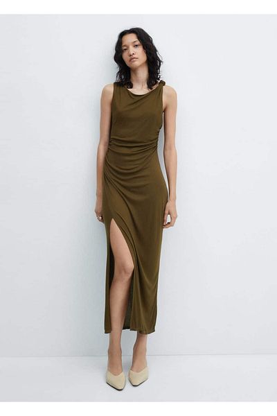 MANGO Woman Flounced Cut-out Detailed Dress