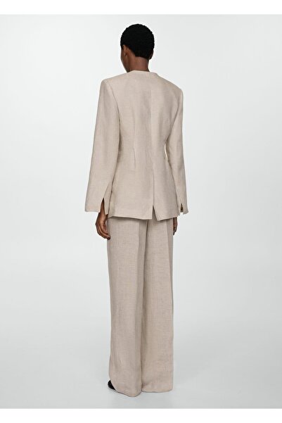 MANGO Woman %100 keten pantolon