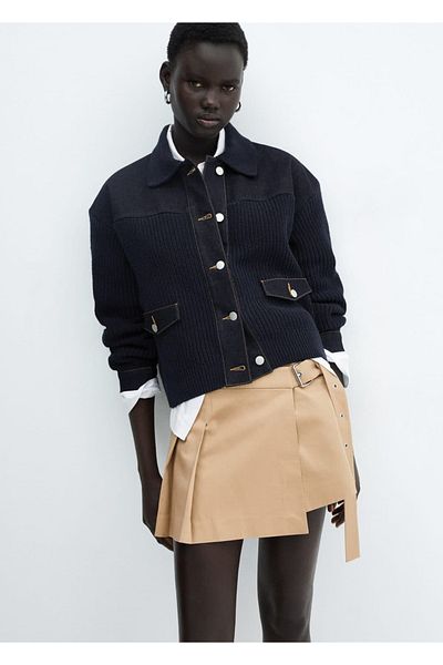 MANGO Woman Bomber Knitwear Jacket