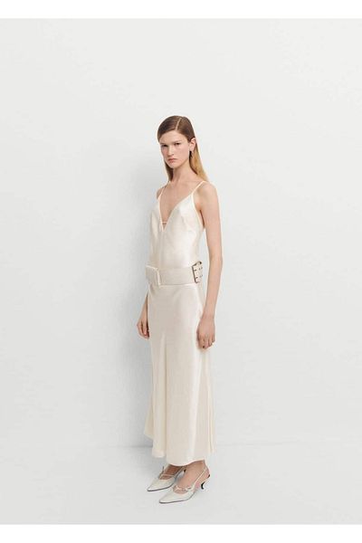 MANGO Woman Satin-Seidenkleid