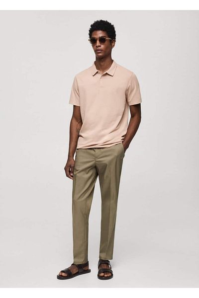 MANGO Man Slim Fit bavlněné polokošile Pique s texturou