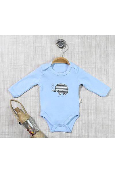 TRENDİMİZBİR Elephant Printed Snap Baby Bodysuit