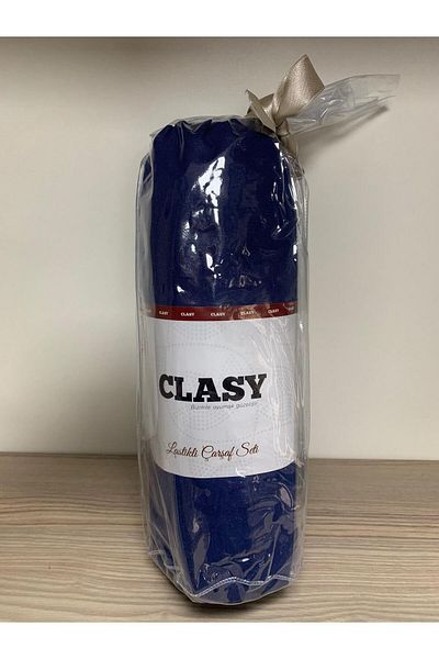 Clasy Ranforce Elastic Sheet Set Single Navy Blue