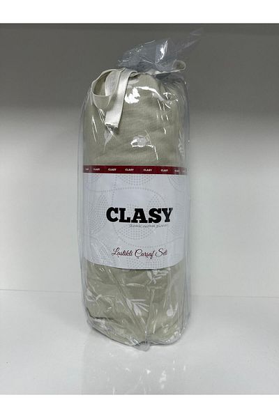 Clasy طقم ملاءات مرنة من Ranforce كريمي سادة مزدوج