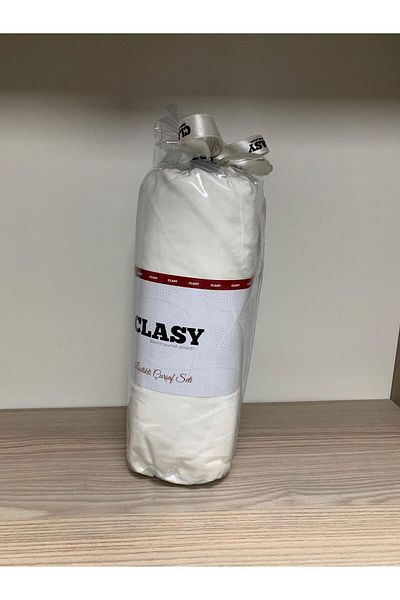Clasy Ranforce Fitted Sheet Set Single White