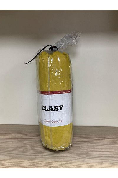Clasy طقم ملاءات Ranforce جاهزة مزدوج الخردل