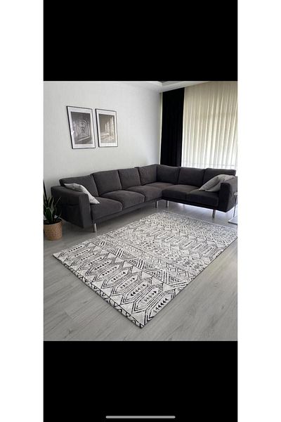 Madame Clean Home Husa Covor Catifea Matase Model Alb Etnic
