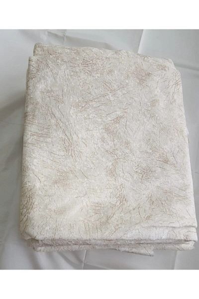 Selçuklu Tekstil Cream Sponge Sofa Sofa Bed Cover Vein Patterned Shiny