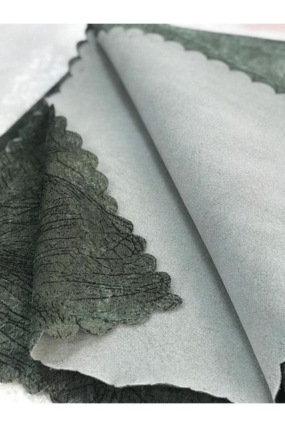 Selçuklu Tekstil Vein Patterned and Shiny Dark Green Sponge Sofa Sofa Bed Cover