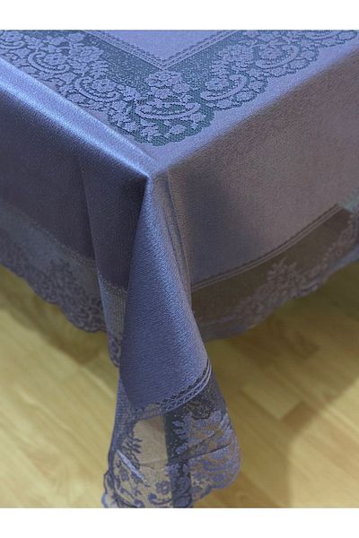 Madame Clean Home Față de masă cu țiglă, fără griji, rezistentă la pete, dantelă, violet 160x220 cm