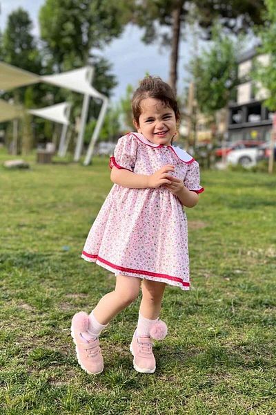 Bertuğ Bebek Rochie pentru fetiță, cu guler pentru bebeluși, cu detaliu din dantelă