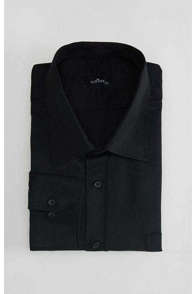 Tudors Ανδρικό πουκάμισο Plus Size - Easy Iron, Tie, Dobby, Cotton